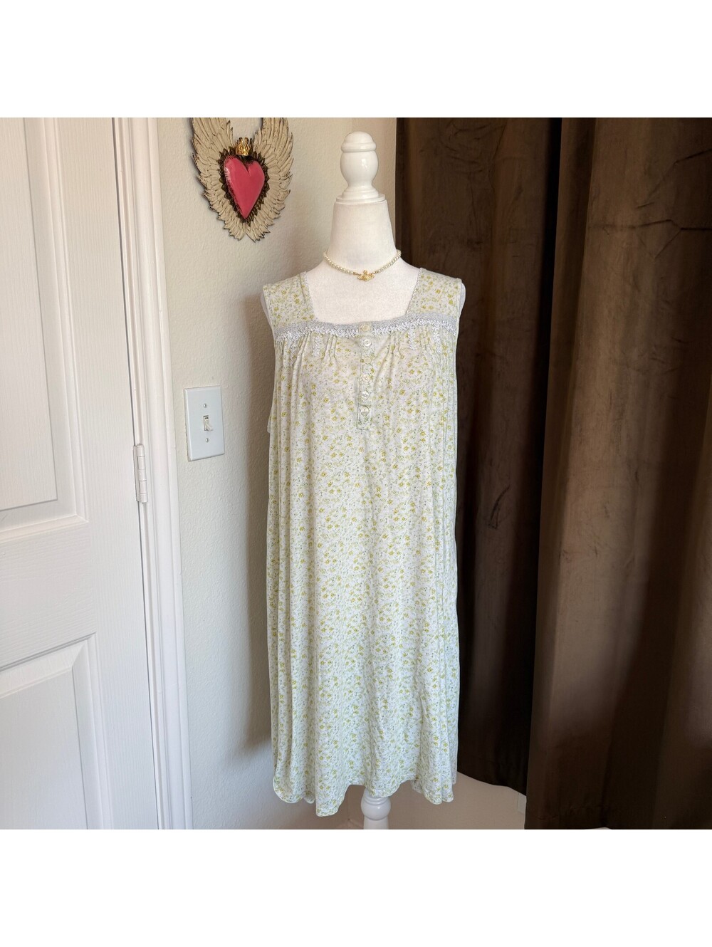 Celestial Dreams XL (16-18) Light Green Romantic Coquette Lace Nightgown